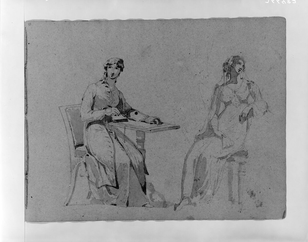Figure Studies, Thomas Sully (American, Horncastle, Lincolnshire 1783–1872 Philadelphia, Pennsylvania), Ink wash on brown laid paper, American