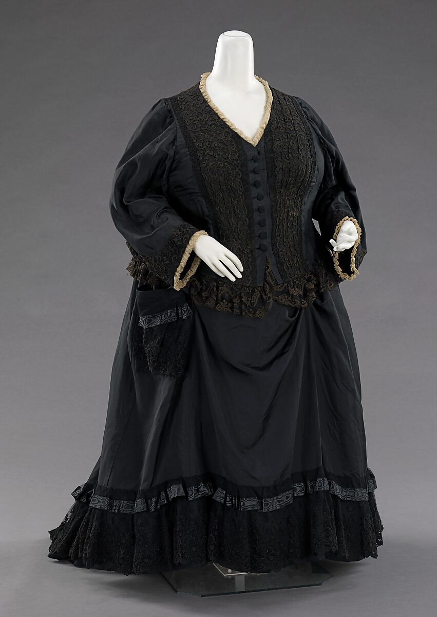 Mourning dress, silk, British 