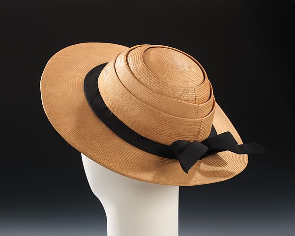 Hat, Sally Victor (American, 1905–1977), straw, silk, American 