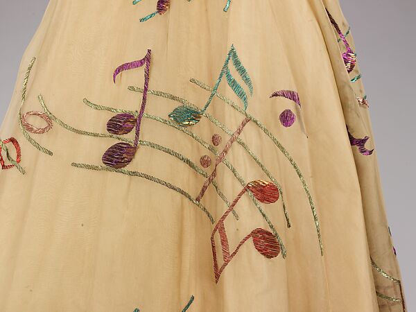 Evening dress, Elsa Schiaparelli (Italian, 1890–1973), silk, leather, plastic, metal, French