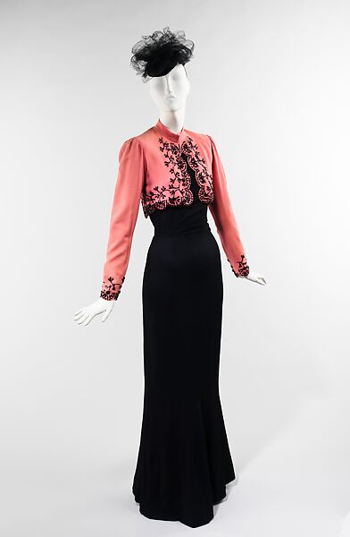 Ensemble, Elsa Schiaparelli (Italian, 1890–1973), wool, beads, French 