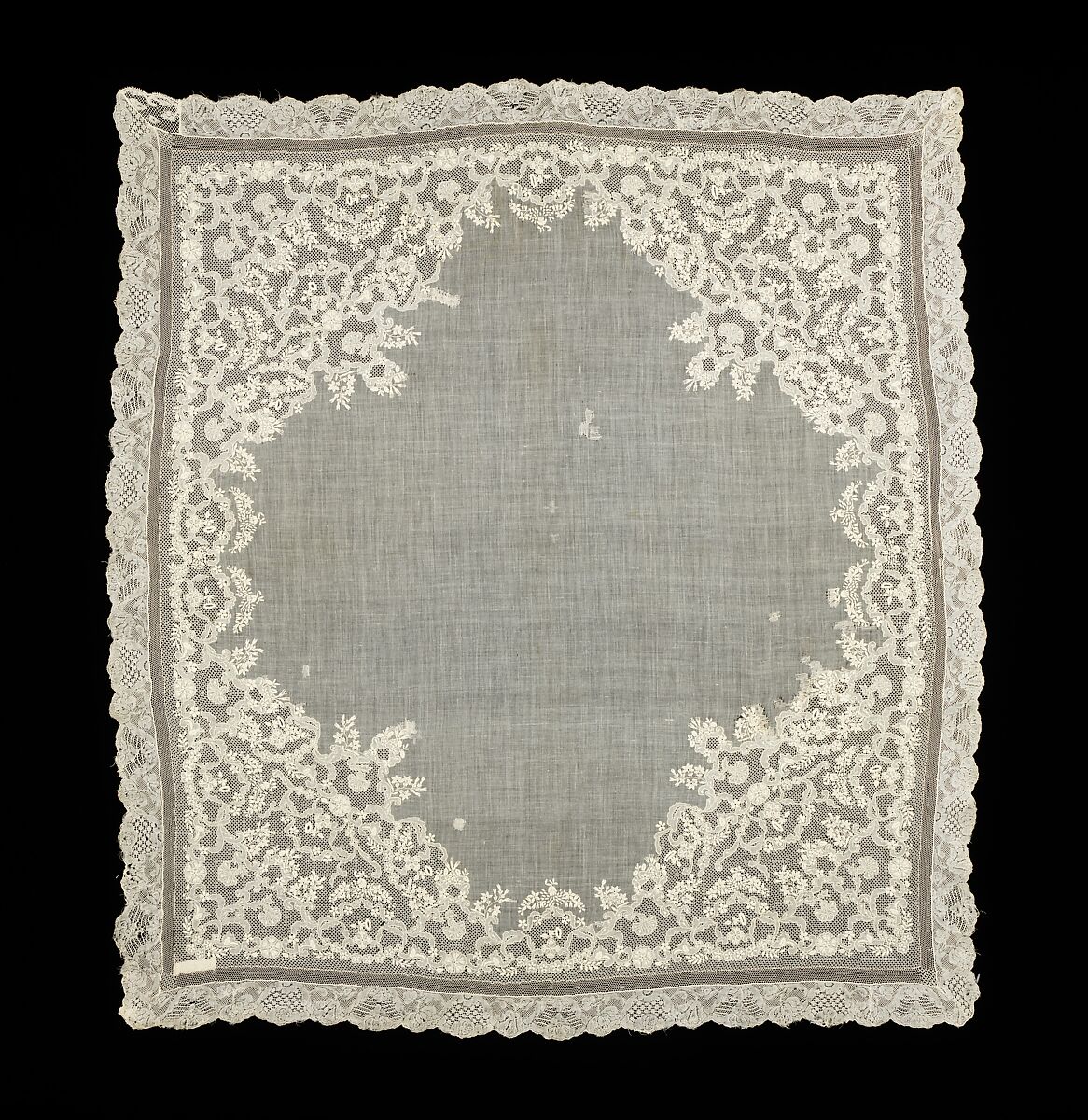 Handkerchief, Catherine Hubert, cotton, American 