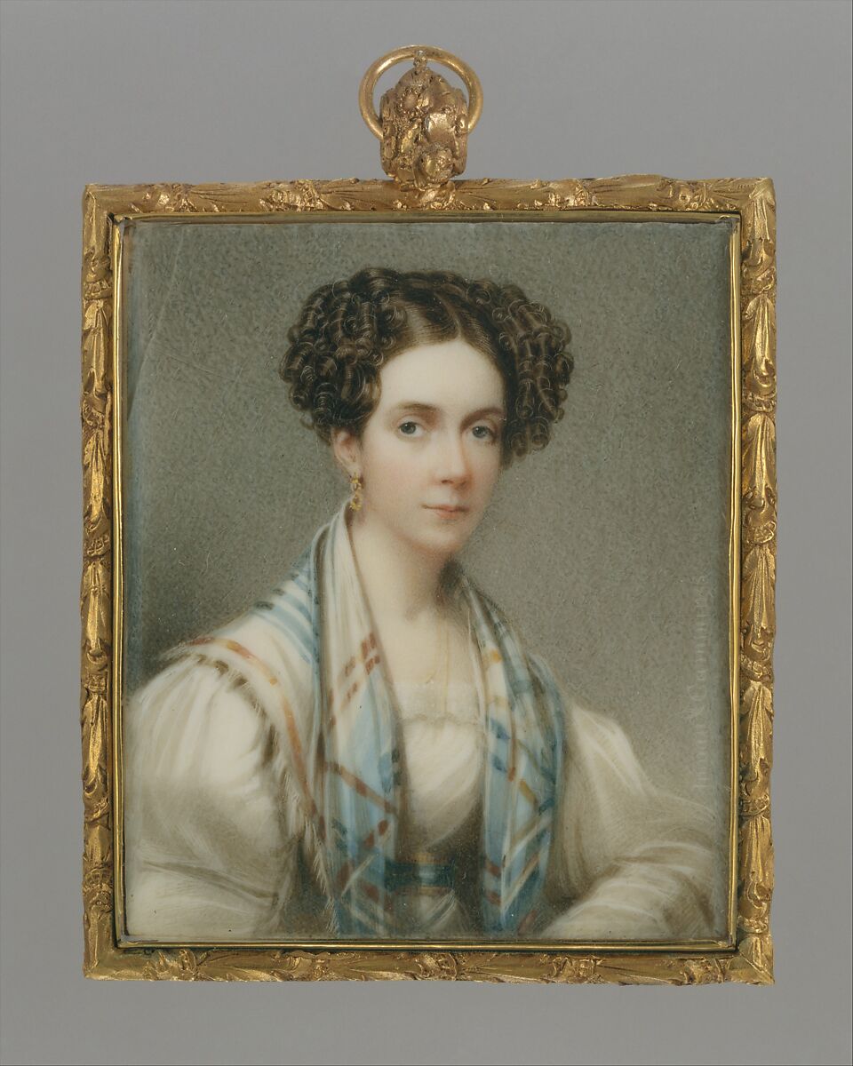 Portrait of a Lady, Henry Inman (American, Utica, New York 1801–1846 New York), Watercolor on ivory, American 