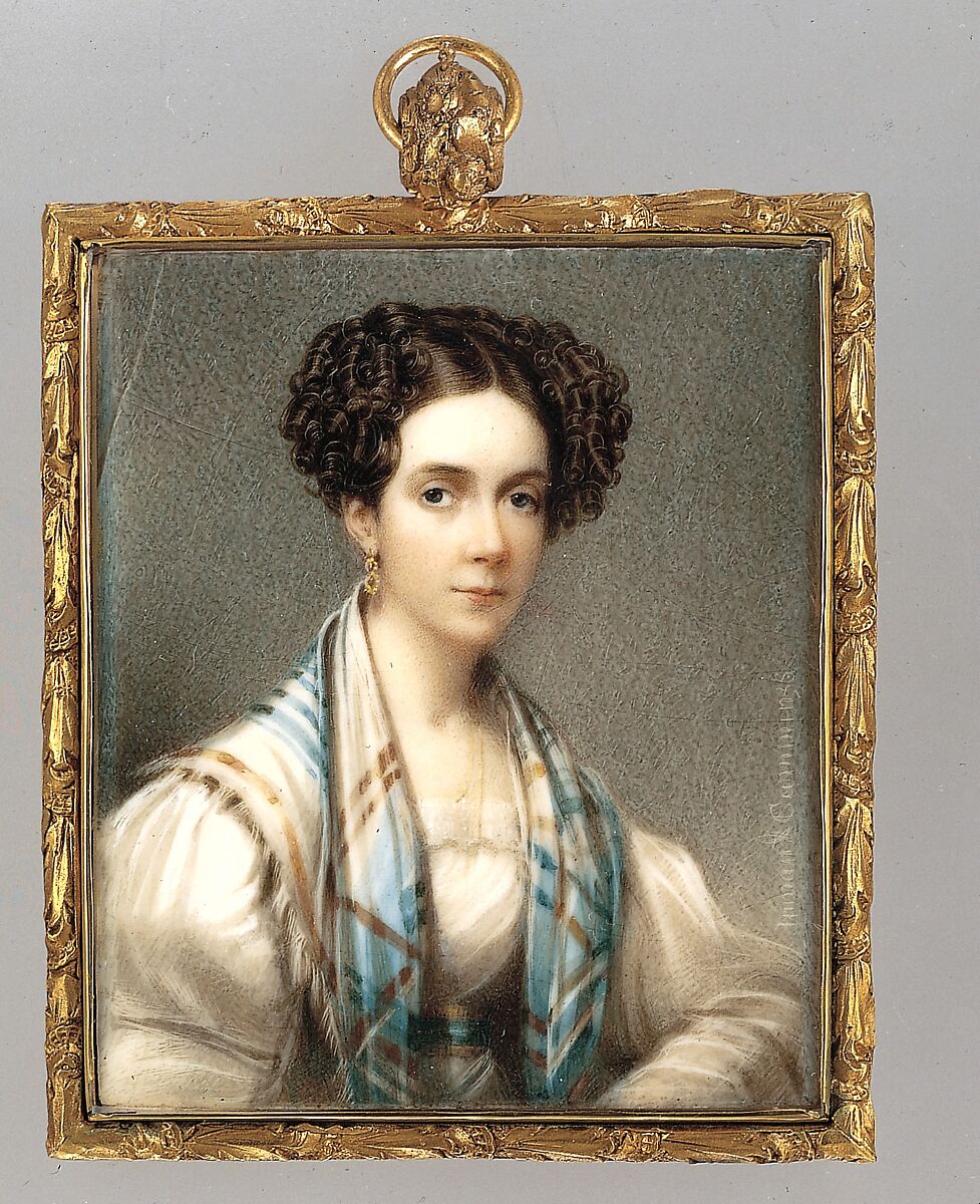 Portrait of a Lady, Henry Inman (American, Utica, New York 1801–1846 New York), Watercolor on ivory, American
