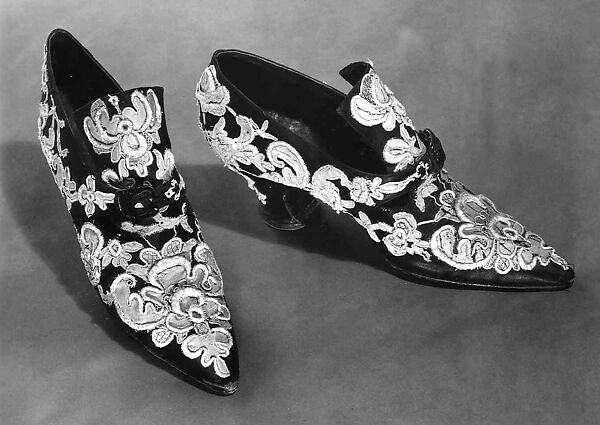 Evening shoes, Pierre Yantorny (Italian, 1874–1936), silk, metal, jet, French