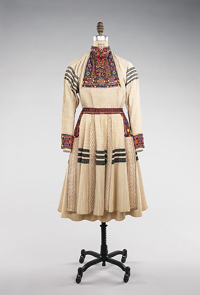 Ensemble, cotton, silk, Croatian 