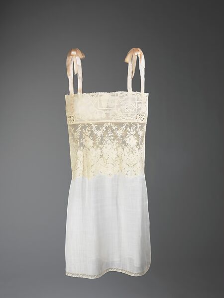 Chemise, cotton, linen, satin, French 