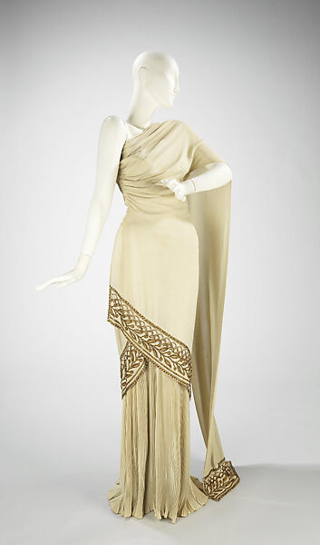 Evening dress, Madame Eta Hentz (American, born Hungary, 1895–1986), rayon, beads, American 