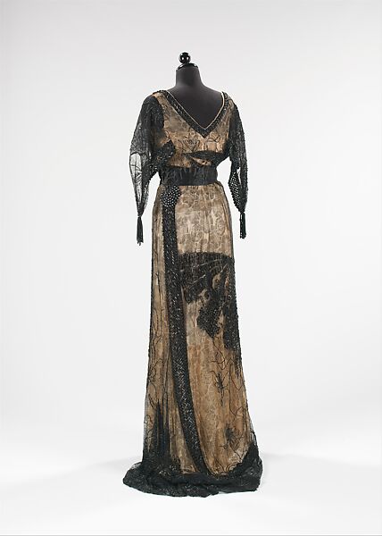 Evening dress, Callot Soeurs (French, active 1895–1937), silk, jet, French