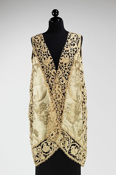 Evening vest, Attributed to Callot Soeurs (French, active 1895–1937), silk, linen, metal, probably French 