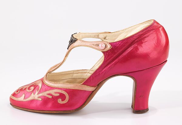 Evening shoes, Marshall Field &amp; Company (American, founded 1881), leather, rhinestones, French