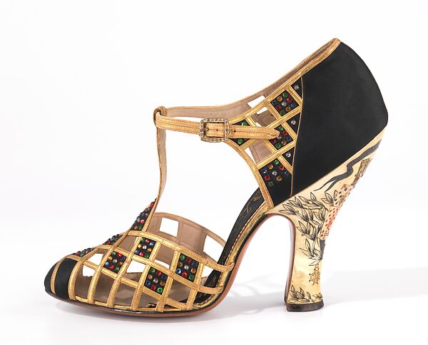 Evening shoes, Delman (American, founded 1919), silk, leather, plastic, rhinestones, American
