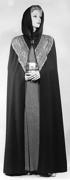 Evening cape, Schiaparelli (French, founded 1927), wool, metal, silk, French