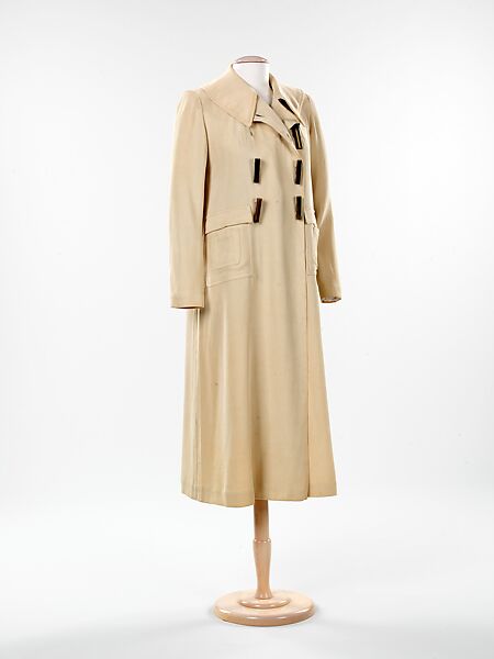 Coat, Schiaparelli (French, founded 1927), cotton, metal, French 