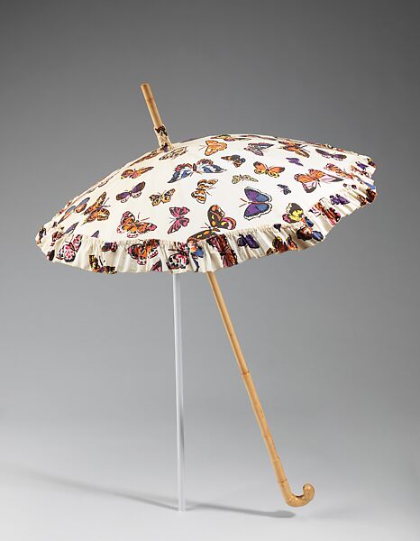 Parasol, Schiaparelli (French, founded 1927), cotton, wood, French 