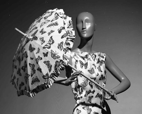 Parasol, Schiaparelli (French, founded 1927), cotton, wood, French