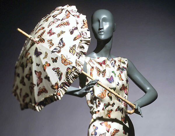 Parasol, Schiaparelli (French, founded 1927), cotton, wood, French