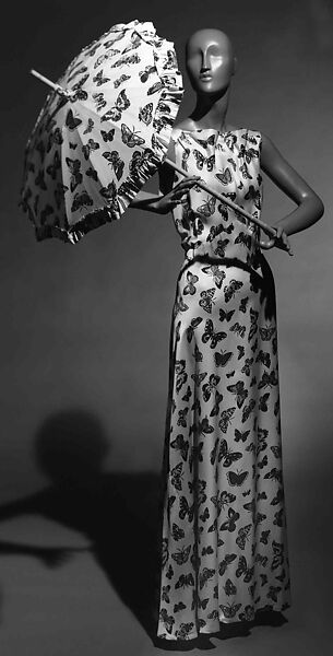 Parasol, Schiaparelli (French, founded 1927), cotton, wood, French