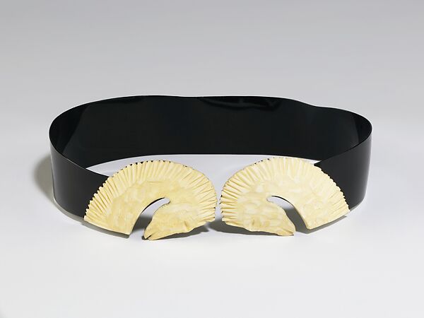 Evening belt, Schiaparelli (French, founded 1927), plastic (cellulose nitrate), French 