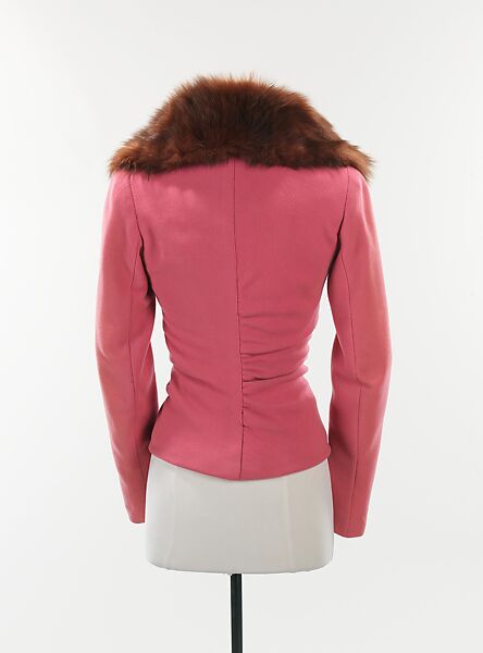 Jacket, Schiaparelli (French, founded 1927), wool, fur, plastic, French