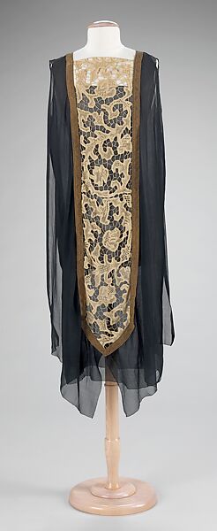 Evening overdress, Attributed to Callot Soeurs (French, active 1895–1937), silk, linen, metal, probably French 