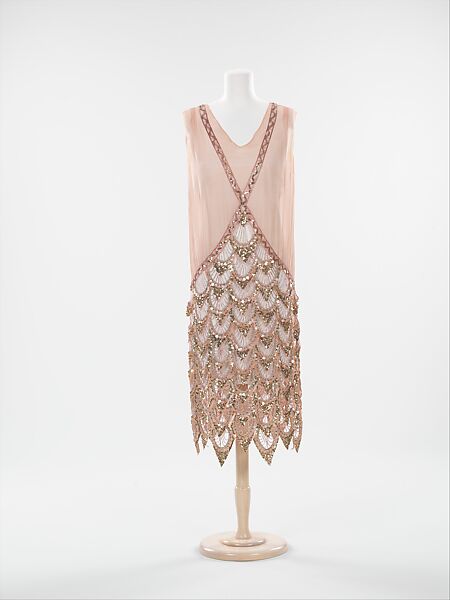 slim fit dress slacks BABEYOND Multicolor Beading Fringe Flapper Dress, 1920s Theme Event Party Dress, Rosewood Blush, Size 8 main image 1