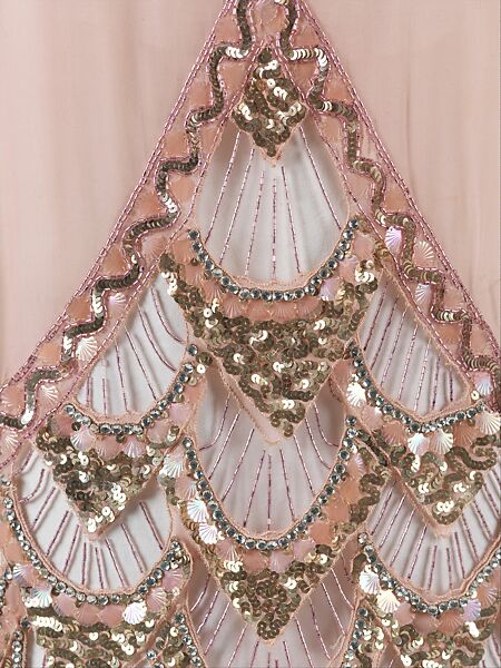 Evening dress, silk, rhinestones, French