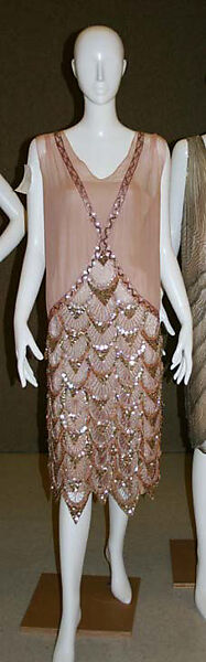Evening dress, silk, rhinestones, French