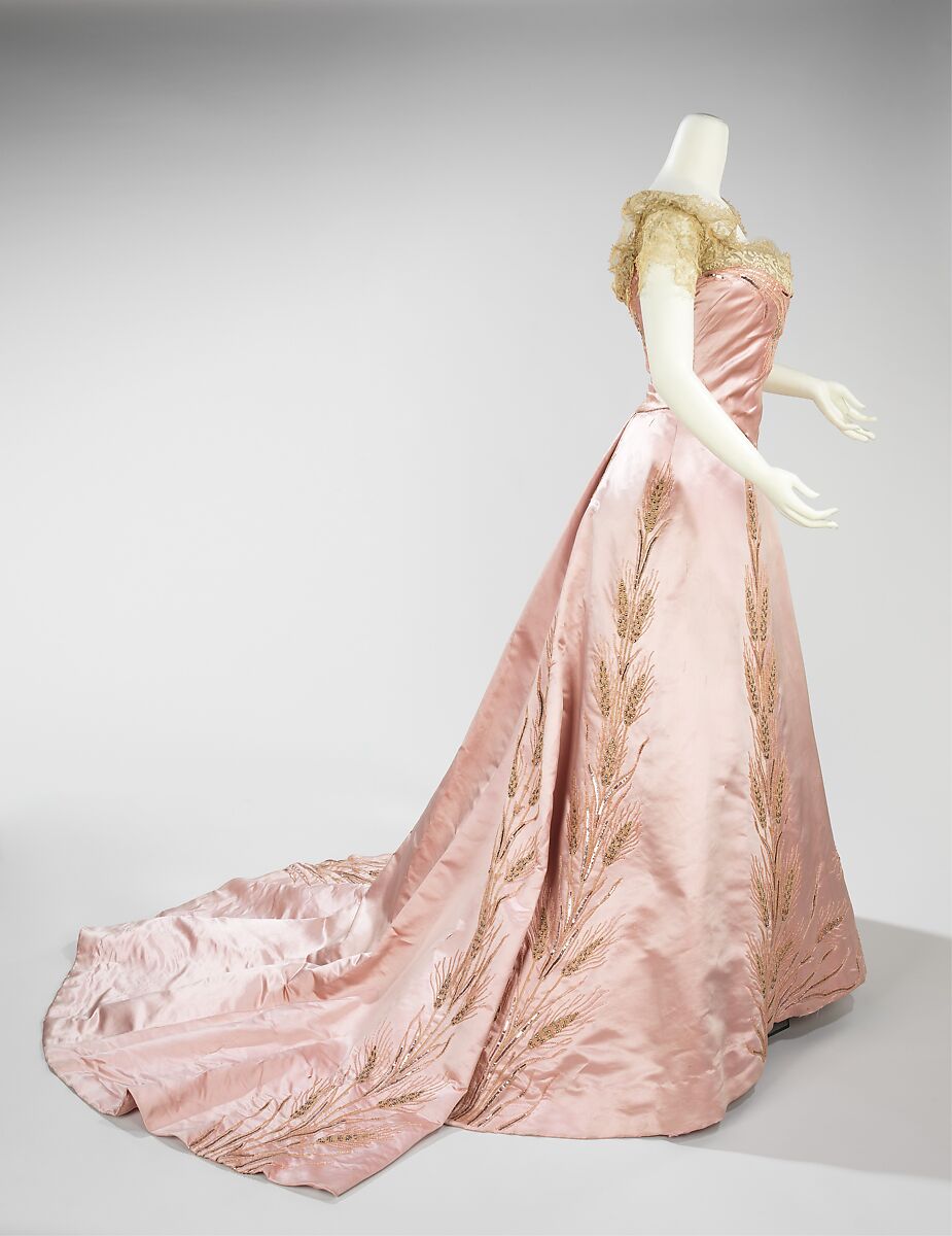 Ball gown, House of Worth (French, 1858–1956), silk, rhinestones, French