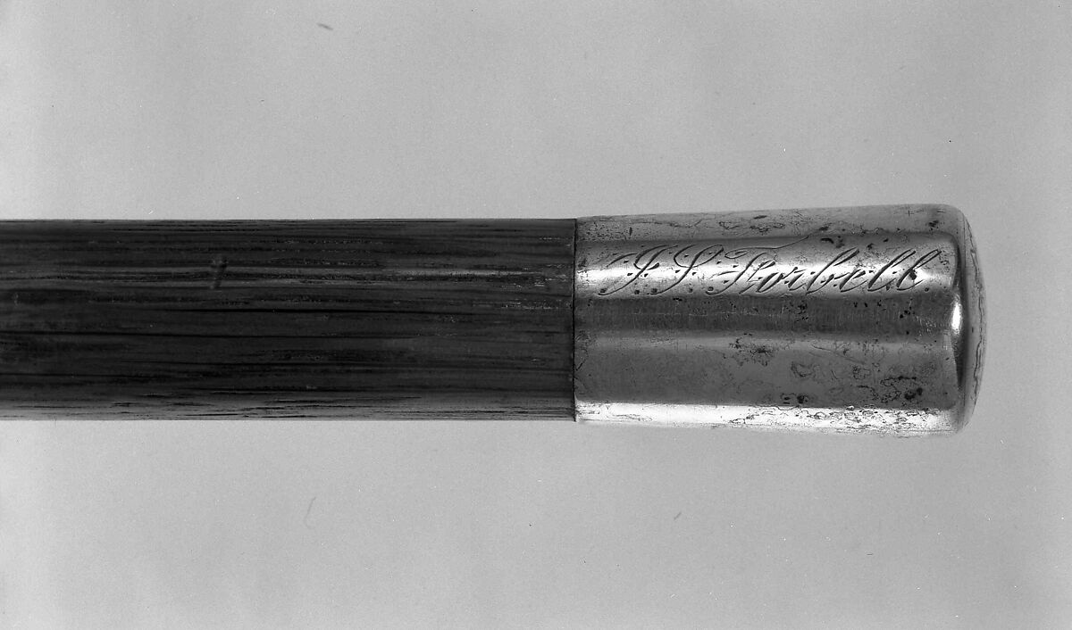 Cane, wood, metal, American