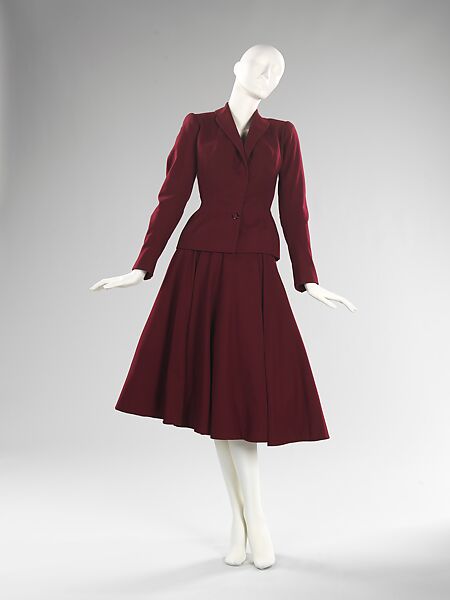Ensemble, Charles James (American, born Great Britain, 1906–1978), wool, silk, American 