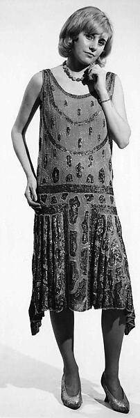 Evening dress, silk, French