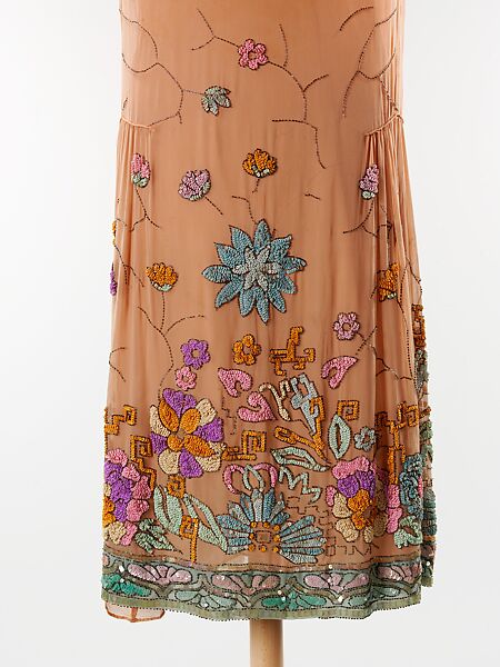 Evening dress, silk,  plastic, French