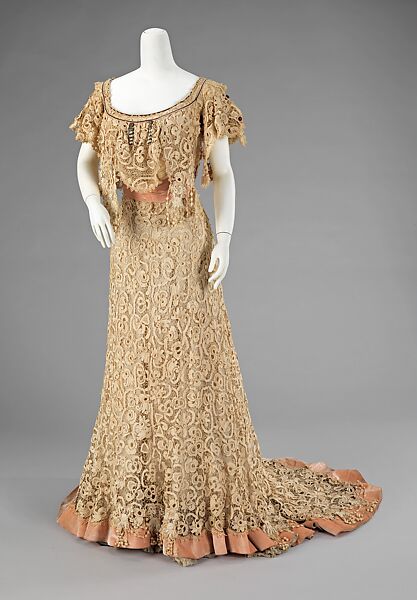 Evening dress, Charles Klein, cotton, silk, French 