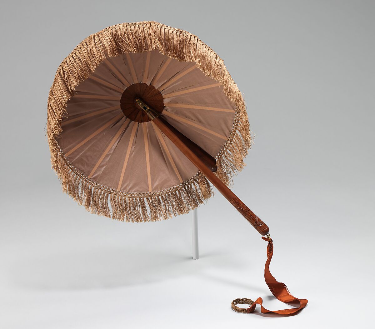Parasol, wood, silk, metal, American