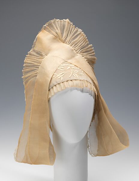 Headdress, House of Lanvin (French, founded 1889), cotton, silk, French 
