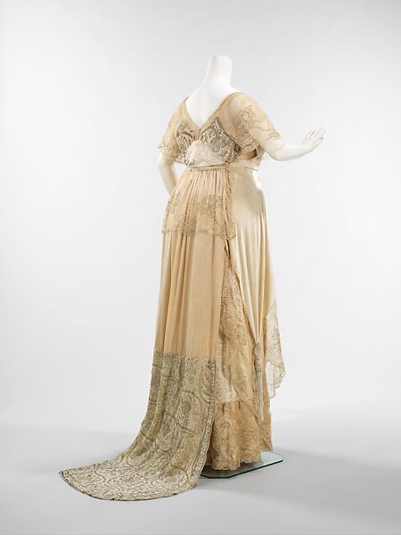 Evening dress, Attributed to Callot Soeurs (French, active 1895–1937), silk, metal, pearl beads, rhinestones, French