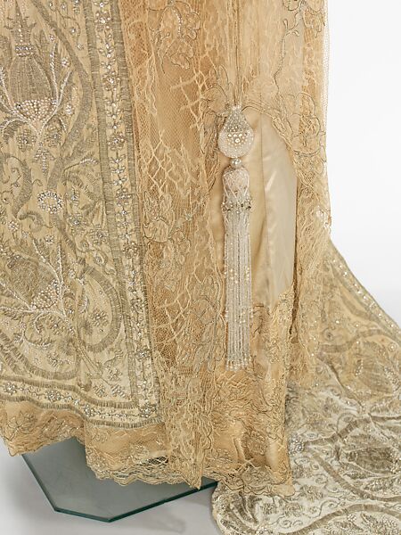Evening dress, Attributed to Callot Soeurs (French, active 1895–1937), silk, metal, pearl beads, rhinestones, French