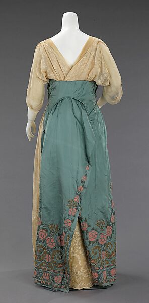 Evening dress, House of Paquin (French, 1891–1956), silk, cotton, French