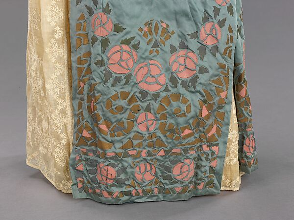 Evening dress, House of Paquin (French, 1891–1956), silk, cotton, French