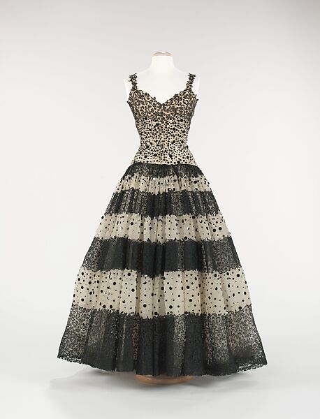 Evening dress, House of Balenciaga (French, founded 1937), silk, plastic, French 