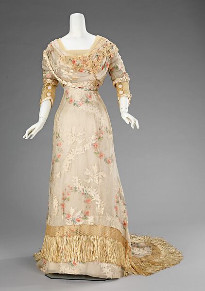 Dinner dress, silk, American 