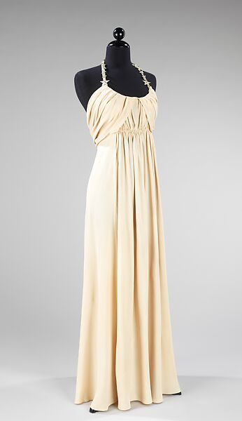 Evening dress, House of Vionnet (French, active 1912–14; 1918–39), silk, rhinestones, French 