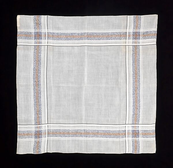 Handkerchief, linen, probably European 