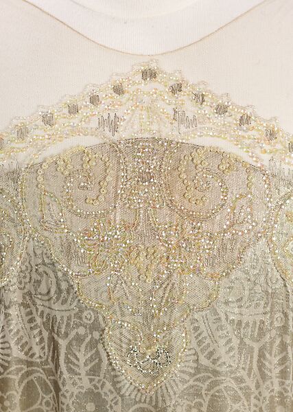 Evening dress, silk, metal, French
