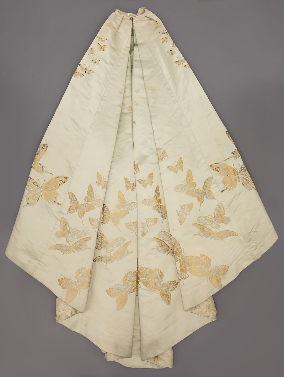 Ball gown, House of Worth (French, 1858–1956), silk, rhinestones, metal, French