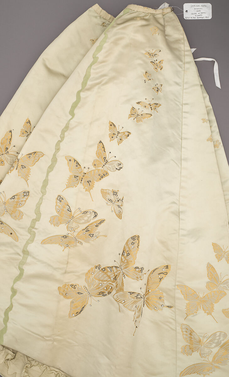 Ball gown, House of Worth (French, 1858–1956), silk, rhinestones, metal, French
