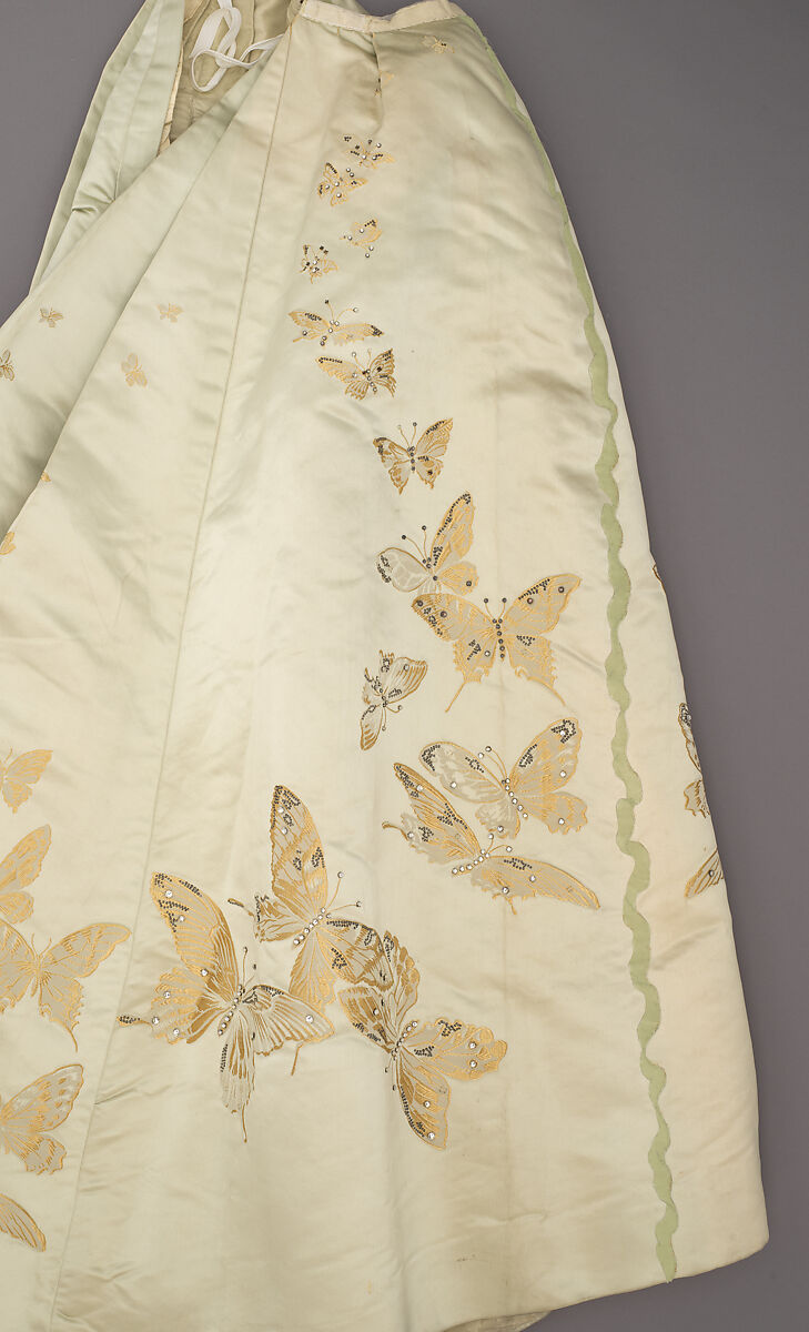 Ball gown, House of Worth (French, 1858–1956), silk, rhinestones, metal, French