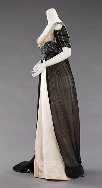 Evening dress, House of Worth (French, 1858–1956), silk, metal, glass, French