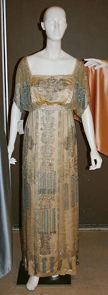 Evening dress, silk, rhinestones, French